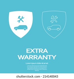 Car Warranty Concept With Repair Symbols. Eps10 Vector Illustration.