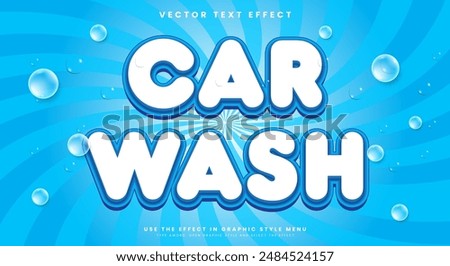 Car wash 3d editable text effect template