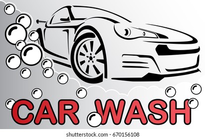 Car wash. Abstract Lines Logo. Vector illustration