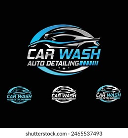 Autowäsche Autodetailing Vektorgrafik-Logo, Carwash spa Automobil-Logo Design Vorlage