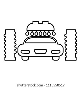 Car wash automatic icon black color