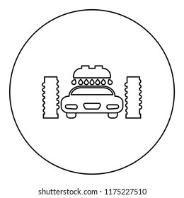 Car wash automatic icon black color in round circle outline