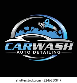 Car wash and automobile detailing logo design template