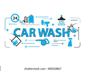 Car wash Background,Signs Vector