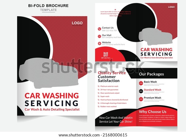 Car wash Bi-fold brochure cleaning\
service brochure design bifold brochure\
template\
