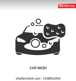 car wash black vector icon on white background