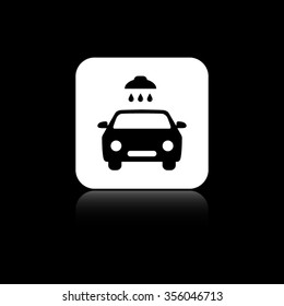 Car wash - black vector  icon