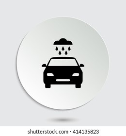 Car wash - black vector icon  with shadow