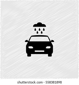 Car wash -  black vector icon