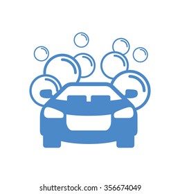 Car Wash blue icon, vector illustration