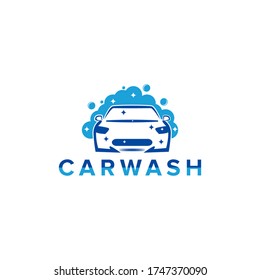 Diseños vectores del logotipo de la burbuja de lavado de coches, logotipo de limpieza de automóviles 