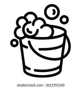 Car wash bucket icon. Outline car wash bucket vector icon for web design isolated on white background