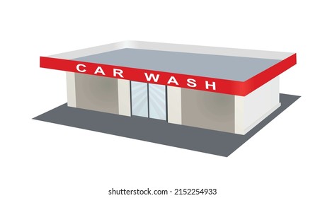 Car Wash Building. Vector Illustration