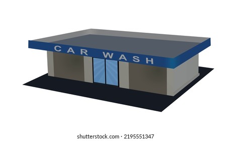 Car Wash Building. Vector Illustration