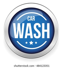 Car wash button icon vector