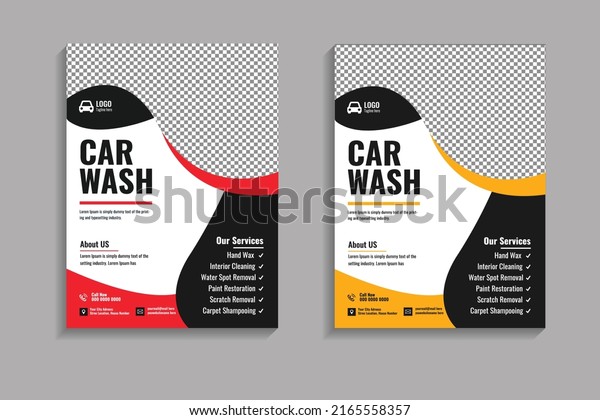 Car wash clean\
service flyer design\
template