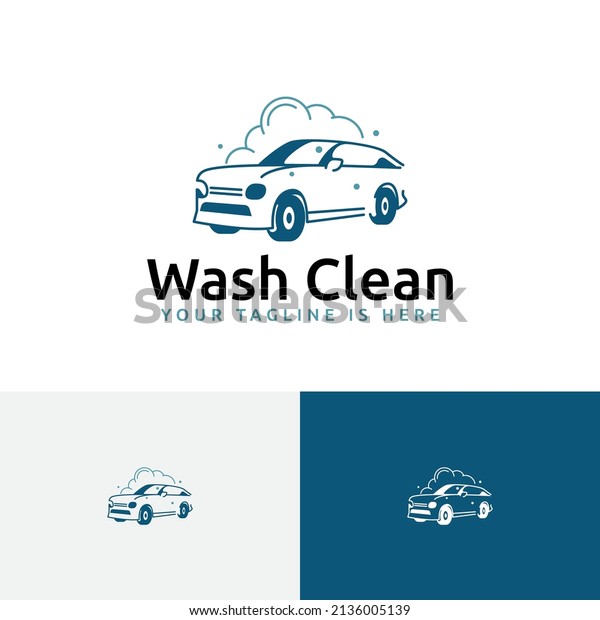Car Wash Clean Silhouette Carwash Soap Foam Auto\
Service Logo