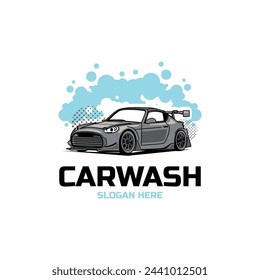 Car wash and car cleaning logo design vector