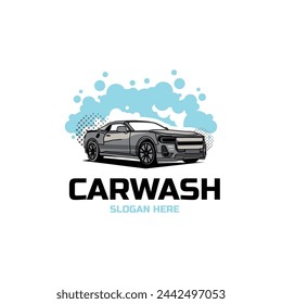 Car wash and car cleaning logo design isolated