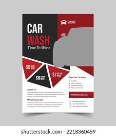 Car Wash Company Services Flyer, Car Wash poster templates, A4 size, Car Wash Flyer