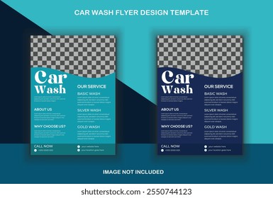 Flyer de serviços da empresa de lavagem de carro, modelos de cartaz de lavagem de carro, tamanho A4, modelo de design de panfleto de lavagem de carro.
