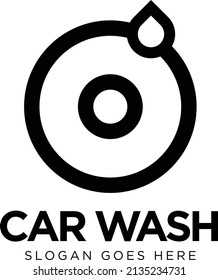 Car Wash custom editable logo wheel with a drop concept. 