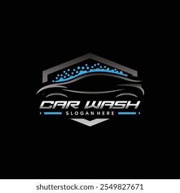 Car wash and detailing vector logo template illustration