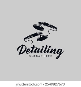 Lavado de coches y detallando el logotipo de Vector ilustración de Plantilla
