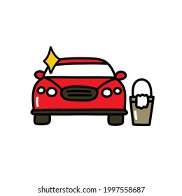 car wash doodle icon, vector illustration