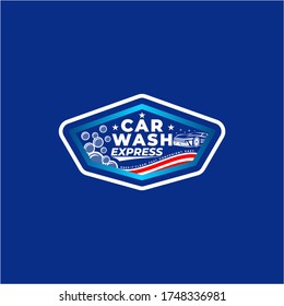 Car wash express logo design vector inspiration