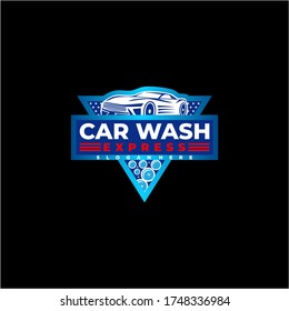 Car wash express logo design vector inspiration