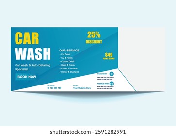 Car Wash Facebook Cover and Banner Template | Customizable Social Media Design.Perfect for showcasing services, promotions, and branding. Easy to edit for social media success.