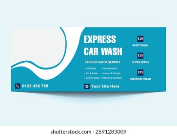 Car Wash Facebook Cover and Banner Template | Customizable Social Media Design.Perfect for showcasing services, promotions, and branding. Easy to edit for social media success.