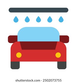 Car Wash Flat Icon Design For Personal nad Commercial Use