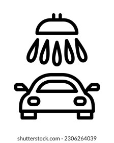 Car wash flat line icon. Outline sign for mobile concept and web design, store