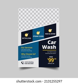 Car Wash Flyer, Car Cleaning Service Banner 
vector layout design for car wash service flyer template.