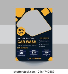 Car Wash Flyer, Car Cleaning Service template, a4 car wash service flyer, automobile wash service leaflet design, Car Wash Business Promotion Poster