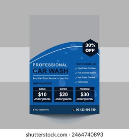 Car Wash Flyer, Car Cleaning Service template, a4 car wash service flyer, automobile wash service leaflet design, Car Wash Business Promotion Poster