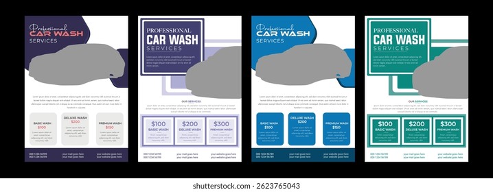 Car Wash Flyer, Car Cleaning Service Poster, a4 car wash service flyer, automobile wash service leaflet design, Car Wash Flyer Poster Layout bundle editable template.