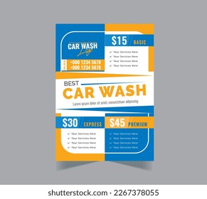 Car Wash Flyer Design Template, Car Cleaning Service flyer, Washing flyer, automobile wash leaflet, flyer layout design.