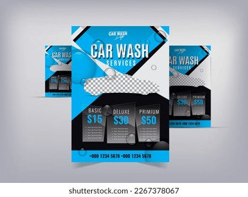 Car Wash Flyer Design Template, Car Cleaning Service flyer, Washing flyer, automobile wash leaflet, detailing flyer layout design.