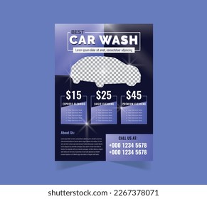 Car Wash Flyer Design Template, Car Cleaning Service flyer, Washing flyer, automobile wash leaflet, flyer layout design.