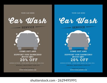 Car wash flyer design template bundle. Car wash and detailing service poster leaflet design bundle Express car wash service poster leaflet design. Automobile detailing service and car wash service fly