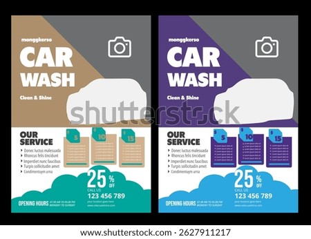 Car Wash Flyer Design Template, Car Cleaning Service flyer, Ultimate Modern Car Wash Flyer Bundle - Sleek Designs for Auto Detailing, Rentals, Services 