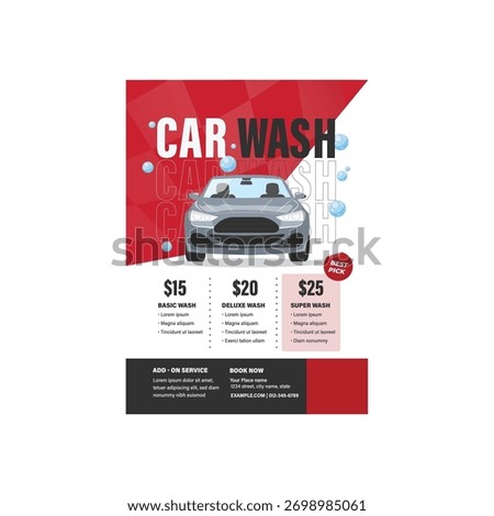Car wash flyer poster template design