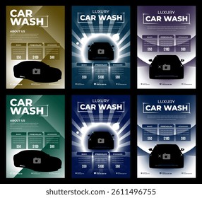 Car Wash Flyer Template for Auto Detailing Services Vehicle Cleaning and Maintenance Promotions Editable Design Ideal for Car Spa Offers Mobile Wash and Automotive Care Advertising Campaigns.