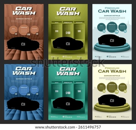 Car Wash Flyer Template for Auto Detailing Services Vehicle Cleaning and Maintenance Promotions Editable Design Ideal for Car Spa Offers Mobile Wash and Automotive Care Advertising Campaigns.