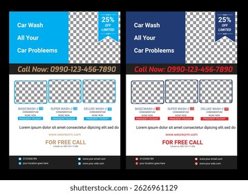 Car wash flyer template. Car wash flyer ideas. Auto detailing service poster design. Automotive cleaning service leaflet Modern car wash flyer, auto car repair,workshop flyer template design suit