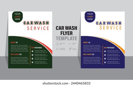 Car Wash Flyer, Washing Service Social Media Post banner design. Car Washing Social Media Post banner Template set, car wash social media banner design template. Car Washing marketing 