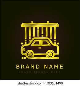 Car wash golden metallic logo